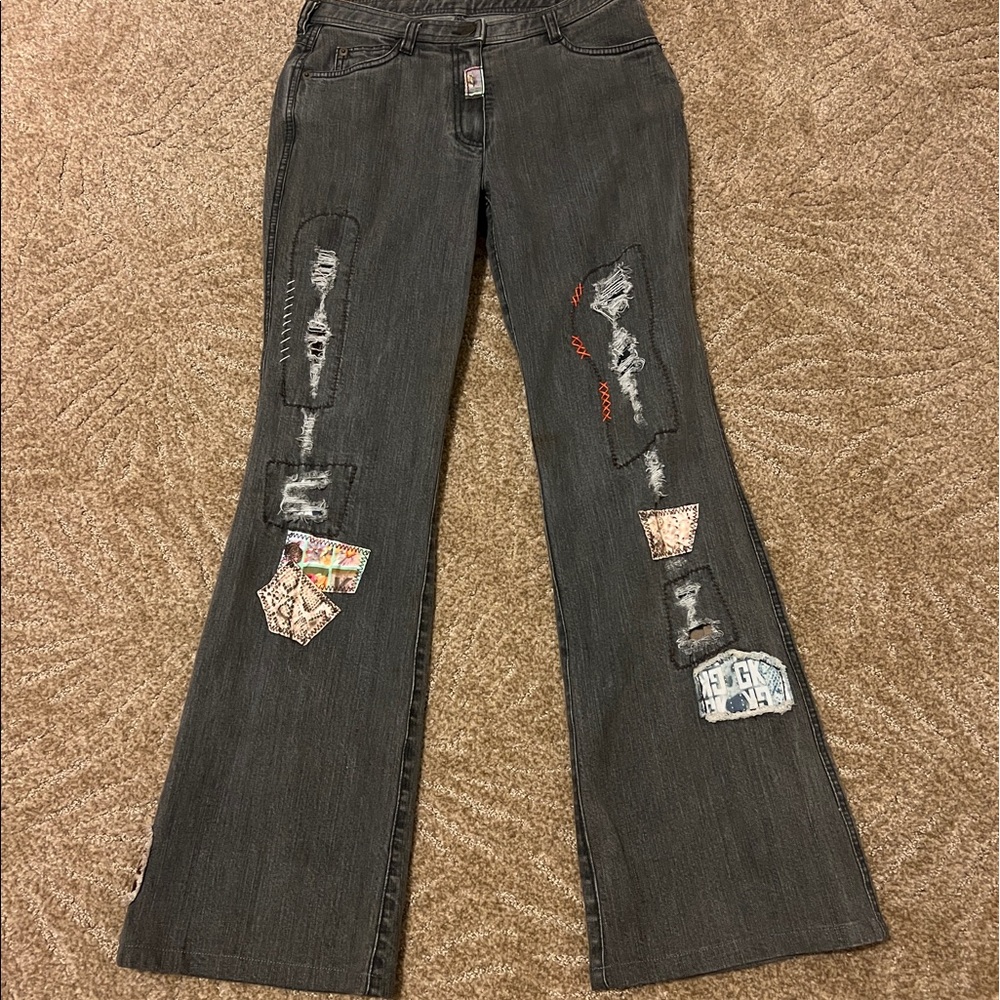 Leopard Ripped Jeans